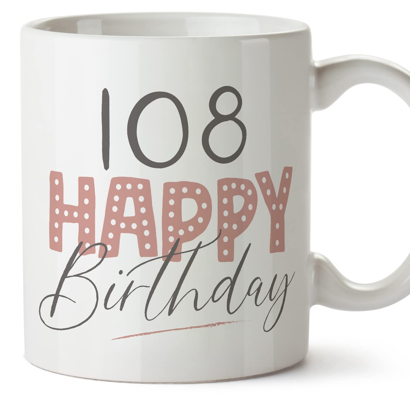 MUGFFINS 108 Birthday Mug - in English - Happy Birthday! Pink - Funny Anniversary Present - 11 oz