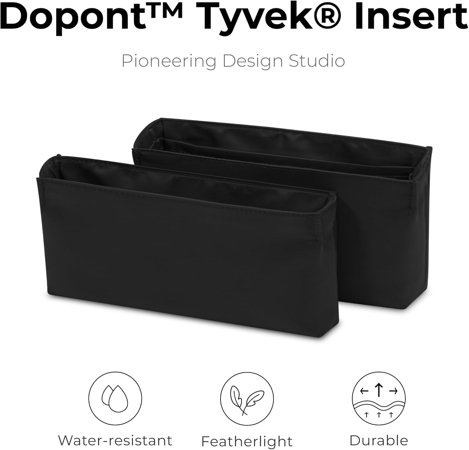 Purse Organizer Insert for HERMES Constance 19 Handbag,Custom Fit Inside Premium Matte Black Lightweight WaterResistant Tote Bag Insert