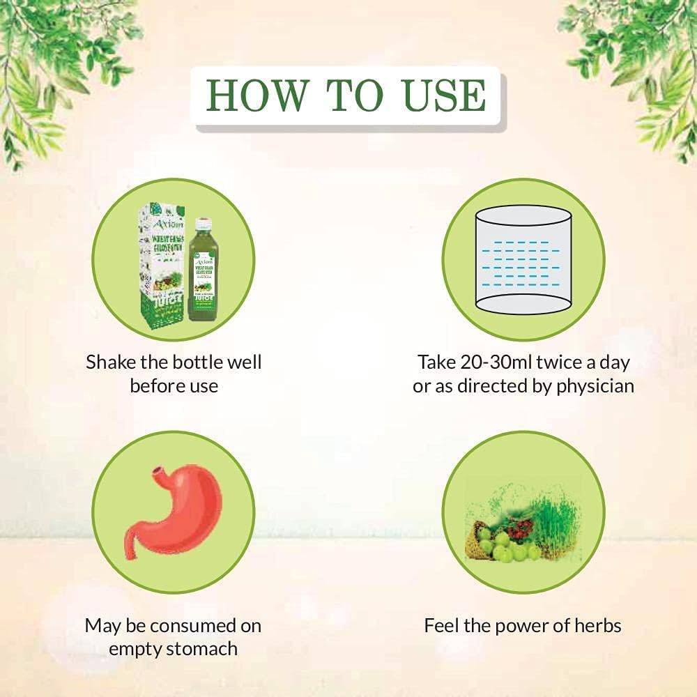 QURA Jus d'herbe de blé à tige de Giloye 1000 ml | Détoxifie le corps | Booster d'immunité | Jus ayurvédique pour une vie saine | Produit certifié WHO GMP GLP | Sans eau ajoutée | Sans sucre ajouté