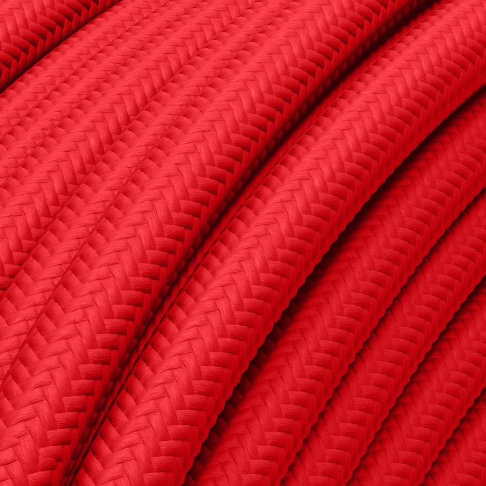 Kabel tekstylny do elastycznej instalacji elektrycznej (H05VV-F), kabel materiałowy 3 x 1,5 mm², kabel tekstylny, kabel instalacyjny, czerwony – 10 metrów
