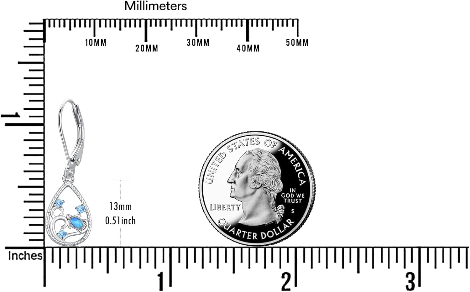 KINGWHYTE Axolotl/Crab/Dolphin/Turtle Earrings for Women 925 Steling Silver Opal Dangle Leverback Earring Cute Animal Drop Earrings Mothers Days Jewelry Gifts for Mum - Image 6