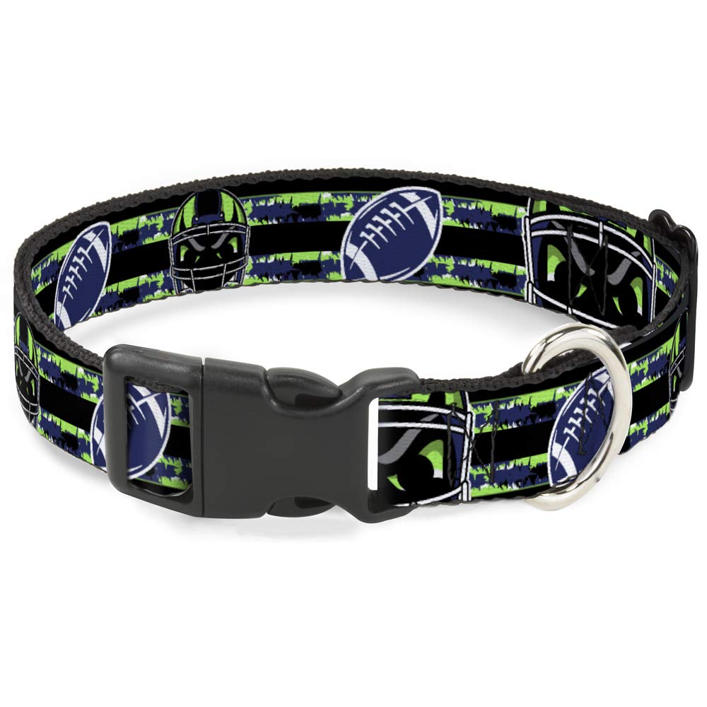 Collar de clip Buckle Down con cierre de alta resistencia y estampado deportivo de fútbol