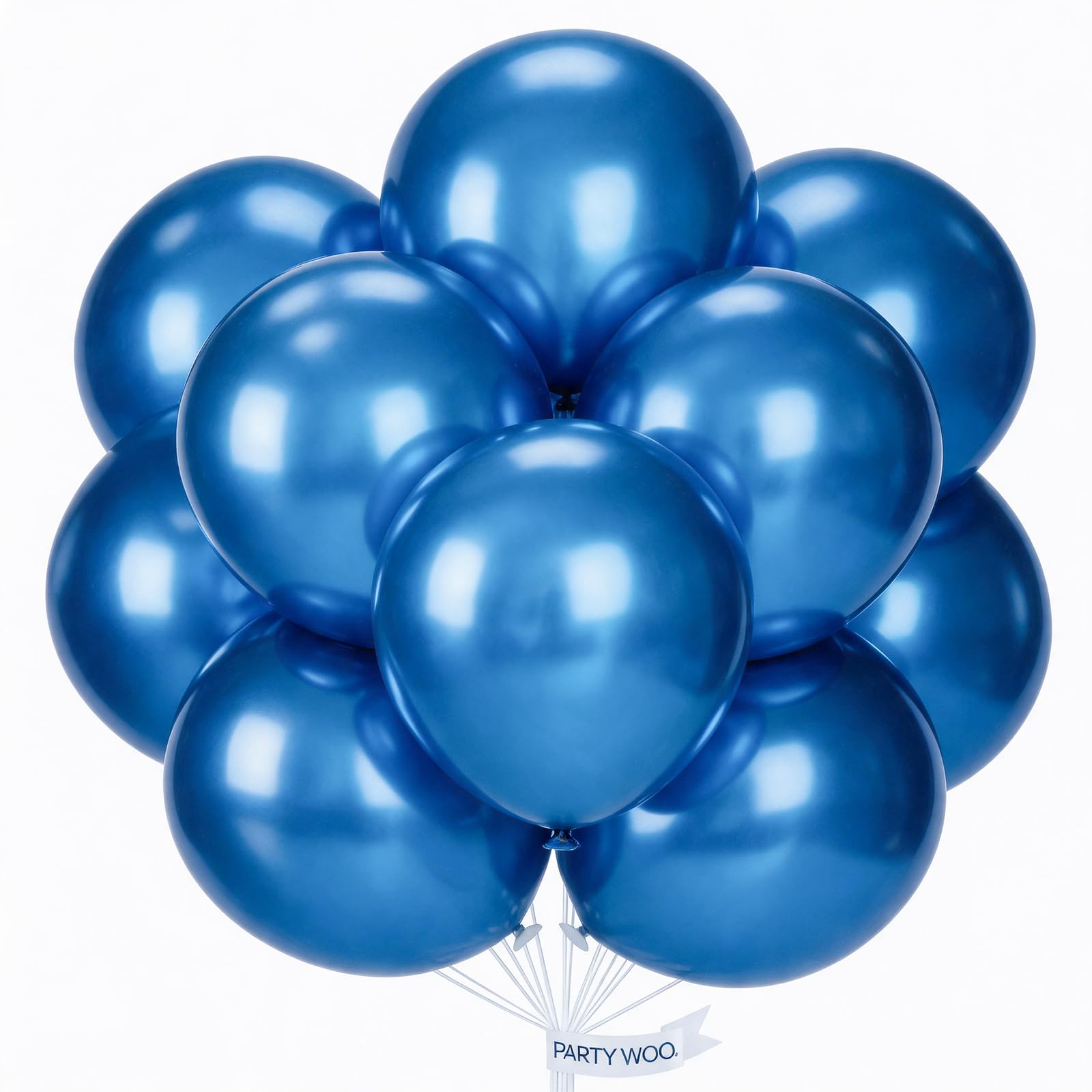 PartyWoo Metallic Blue Balloons 20pcs Chrome Blue Color 18 Inch