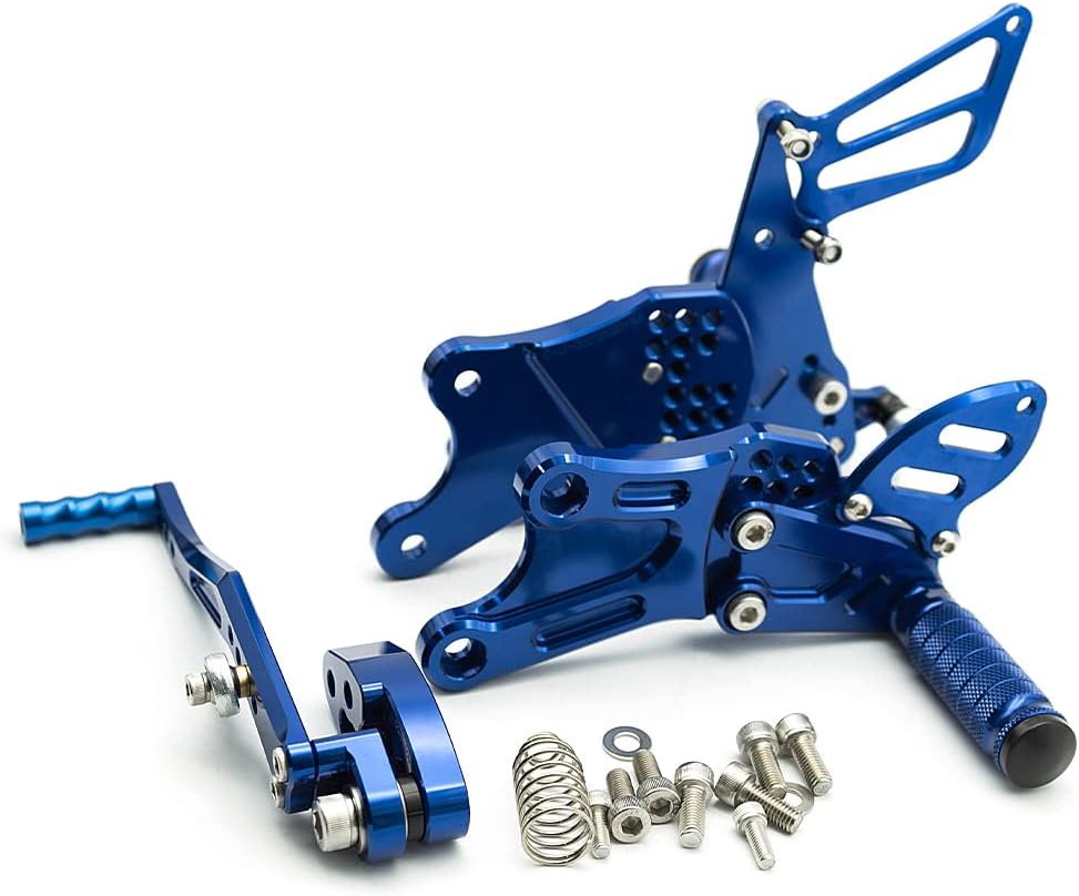 CNC GSXR 1000 2017-2020 Motorcycle Adjustable Rearsets Foot Pegs Rear Set Footpeg Brake Shift Pedal Compatible with GSXR1000 GSX-R1000 2017 2018 2019 2020 Blue