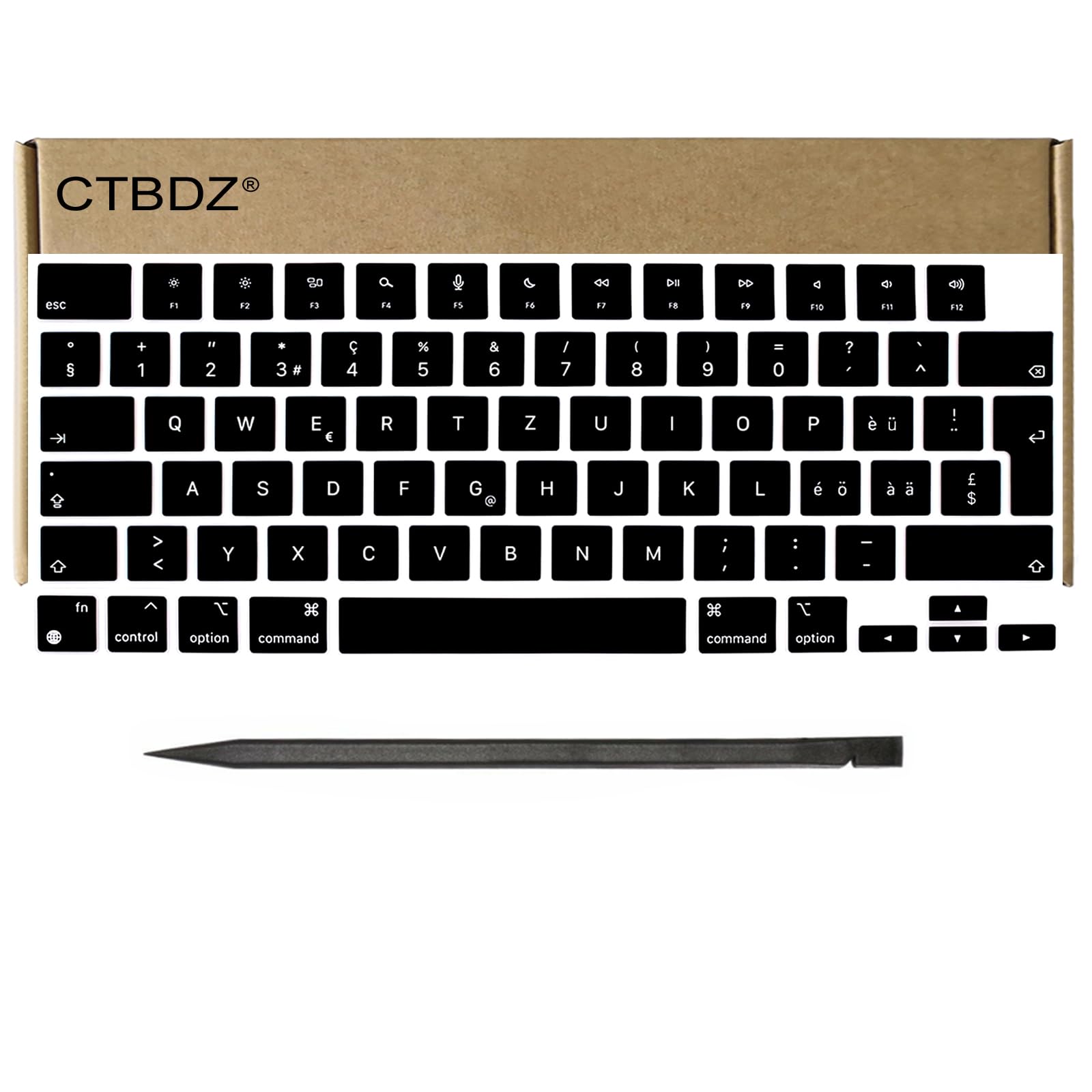 Touches de rechange pour MacBook Pro/Air (M1 M2 M3 M4) 13" 14" 15" 16" A2442 A2485 A2991 A2992 A2779 A2780 A3113 A3185 A3186 A2681 A299 41 A3. 401 A3403 (2021-2025) (noir, Suisse)
