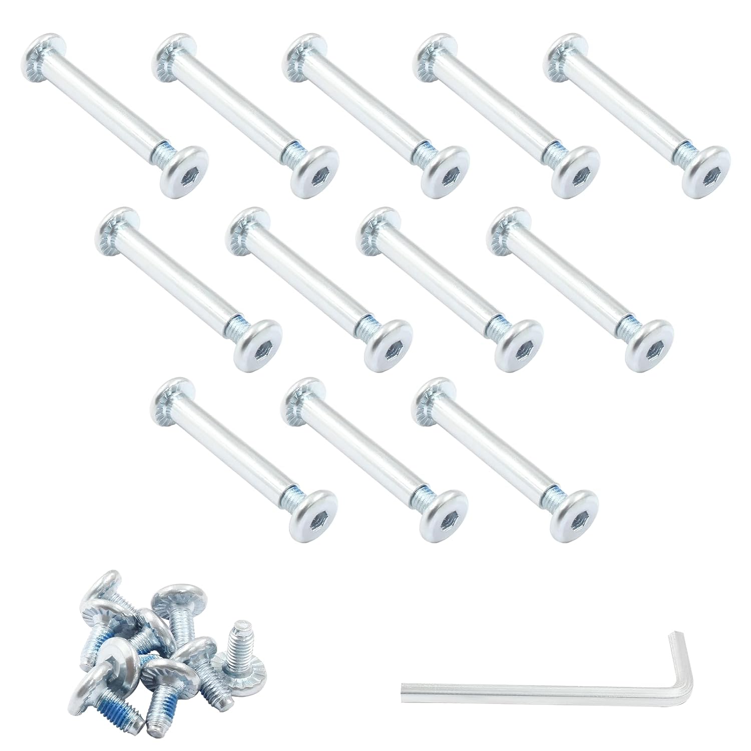 12 Sets Inline Skate Wheel Screw, 6mm/15/64" OD