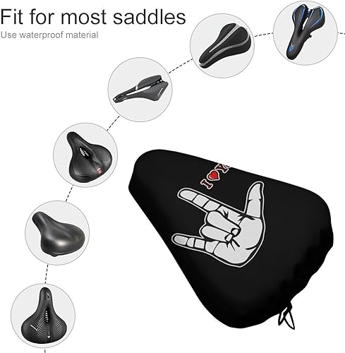 Miniatura 3 de Sign Language I Love You Bicycle Seat Cover Waterproof Bike Seat Cushion Cover Protector Saddle Cover for Outdoor Biking