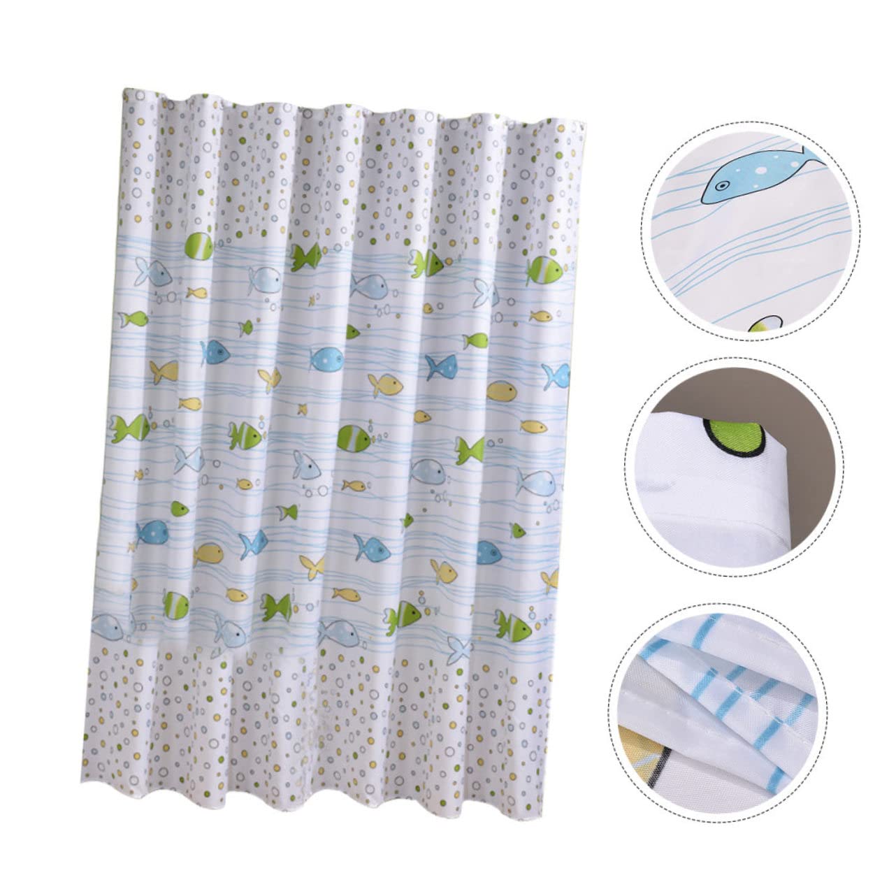 Cortina de Ducha Infantil Adorable de Poliéster Secado Rápido con Ganchos para Baño con Diseño de Dibujos Animados
