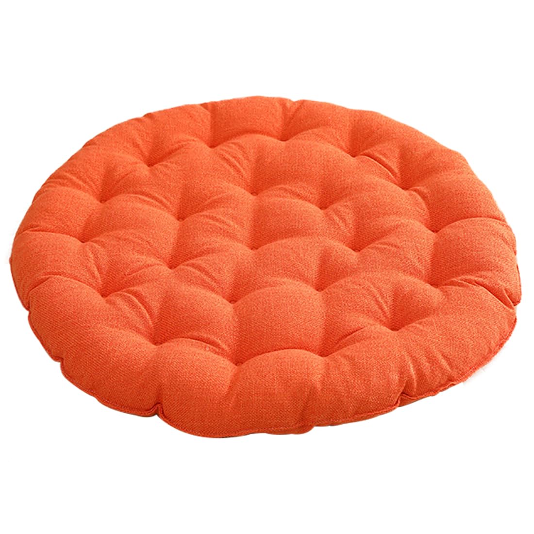 VHJdtE Seat Cushion, Large Round Linen|Pearl Cotton Filling Soft Comfortable Sitting Cushion|All-Season Relaxation Meditation(Orange,55cm(21.6in))