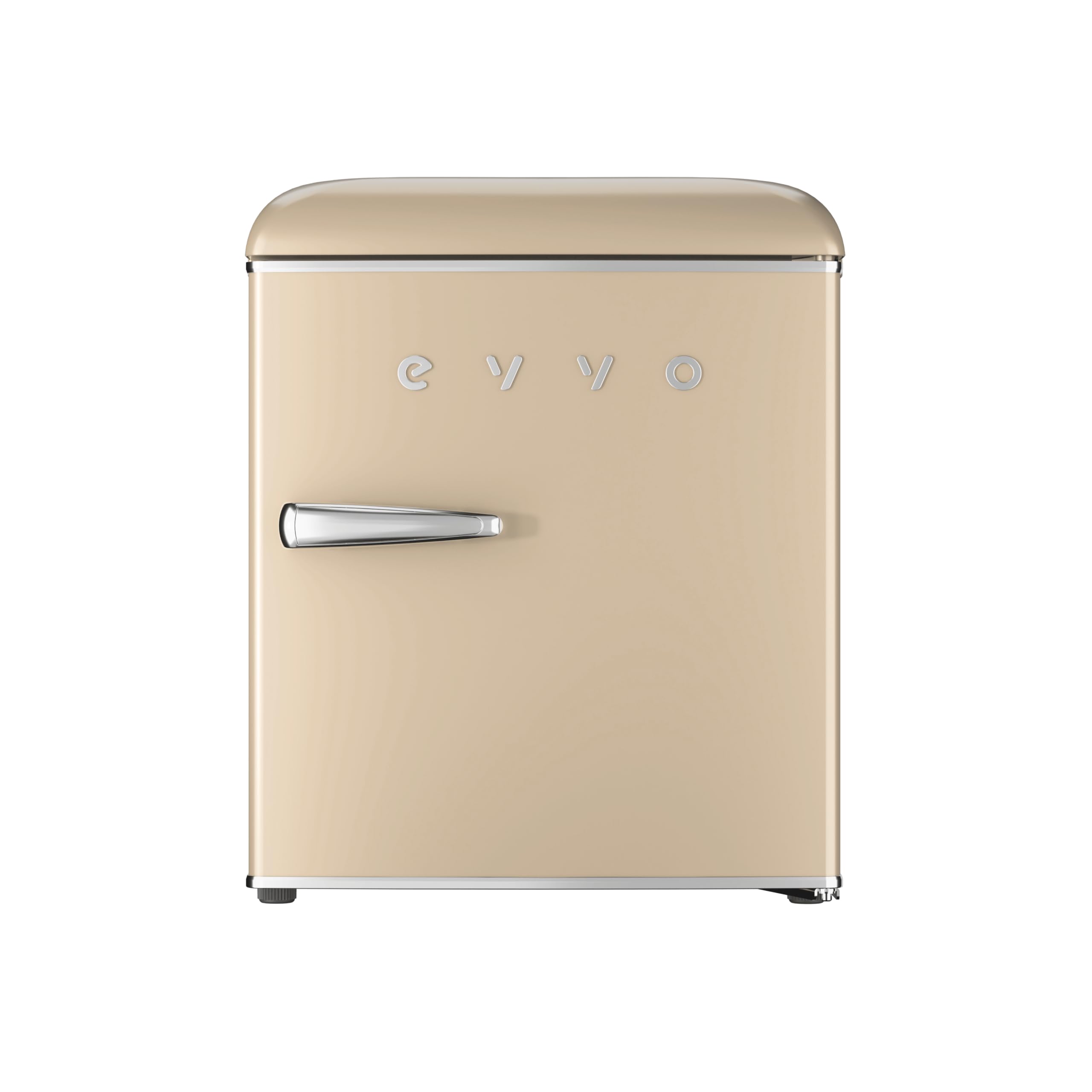 EVVO Mini Nevera Retro 45 Litros de Capacidad, Diseño Vintage, Bajo Consumo, Silenciosa, Control de Temperatura, Organizador de Espacios, Frigorífico Mini F20 Retro Color Beige