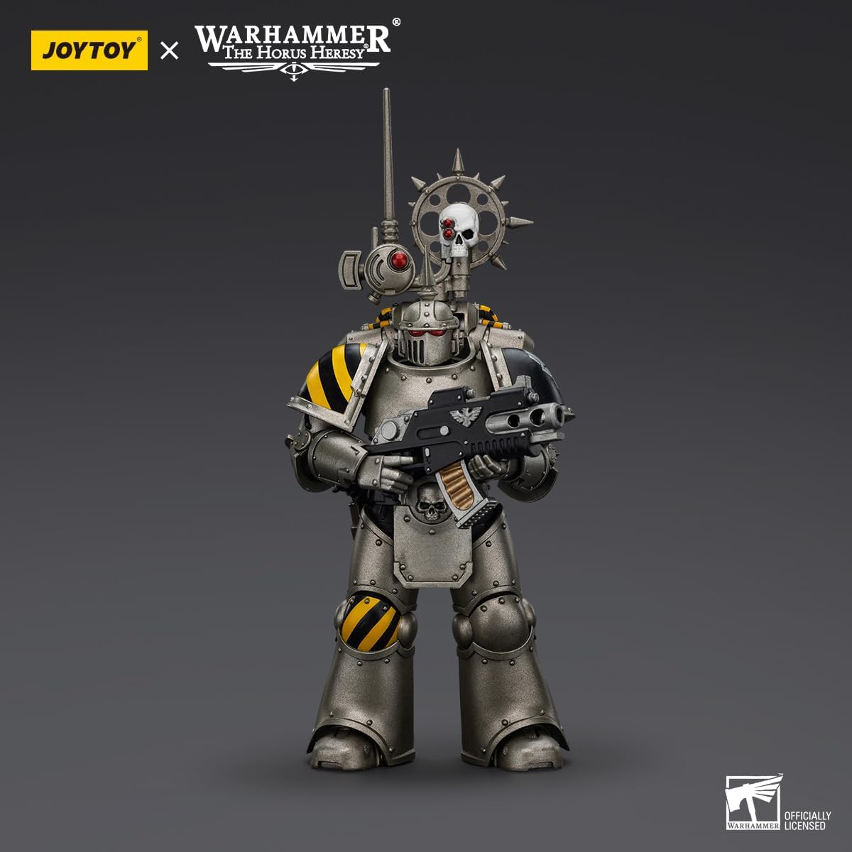 JOYTOY 1/18 Action Figures - Warhammer The Horus Heresy Iron Warriors MKlIl Tactical Legionary with Nuncio-vox - 5‘’,Highly Posable Collectible Model Ages 15+