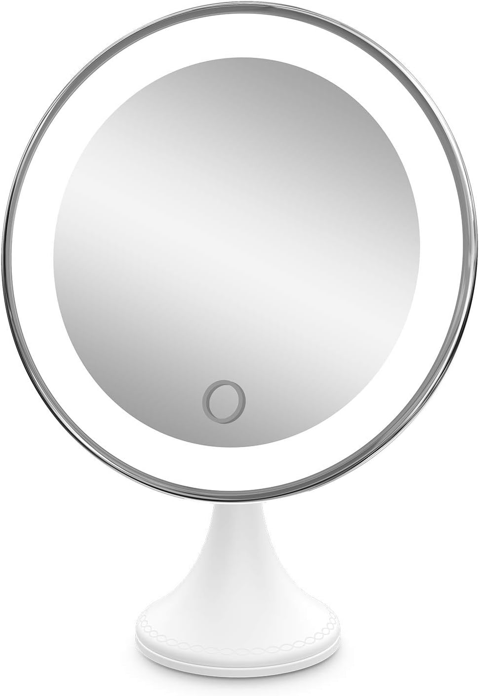 Beqool Makeup Mirror, 10X magnifying mirror with lights, Dimmable Light LED Travel Vanity Mirror - Super Strong Locking Suction, 360 Rotation, Light Rechargeable, Bathroom Mirror [Upgraded Version]