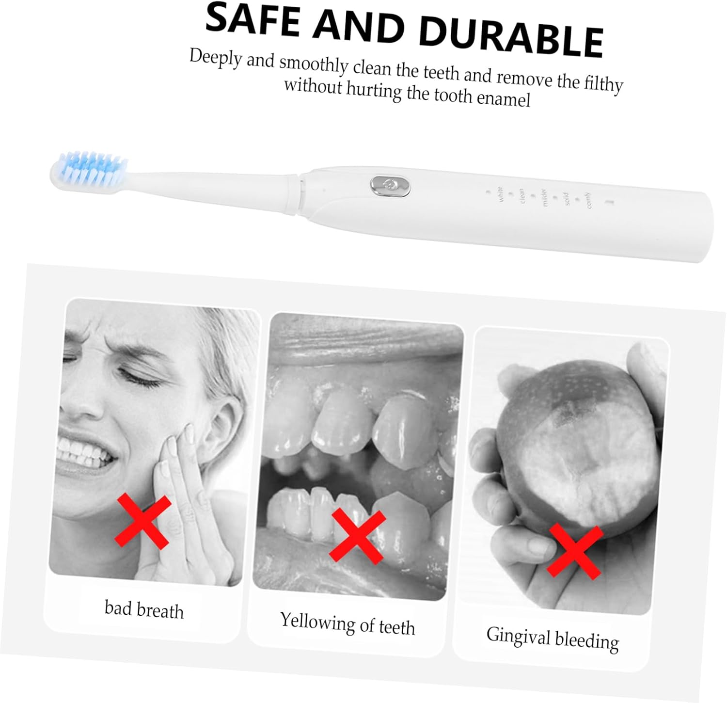 CALLARON Electric Toothbrush Speed Vibration USB Charging for Boys and Girls Adults Bristle Toothbrush Built Battery