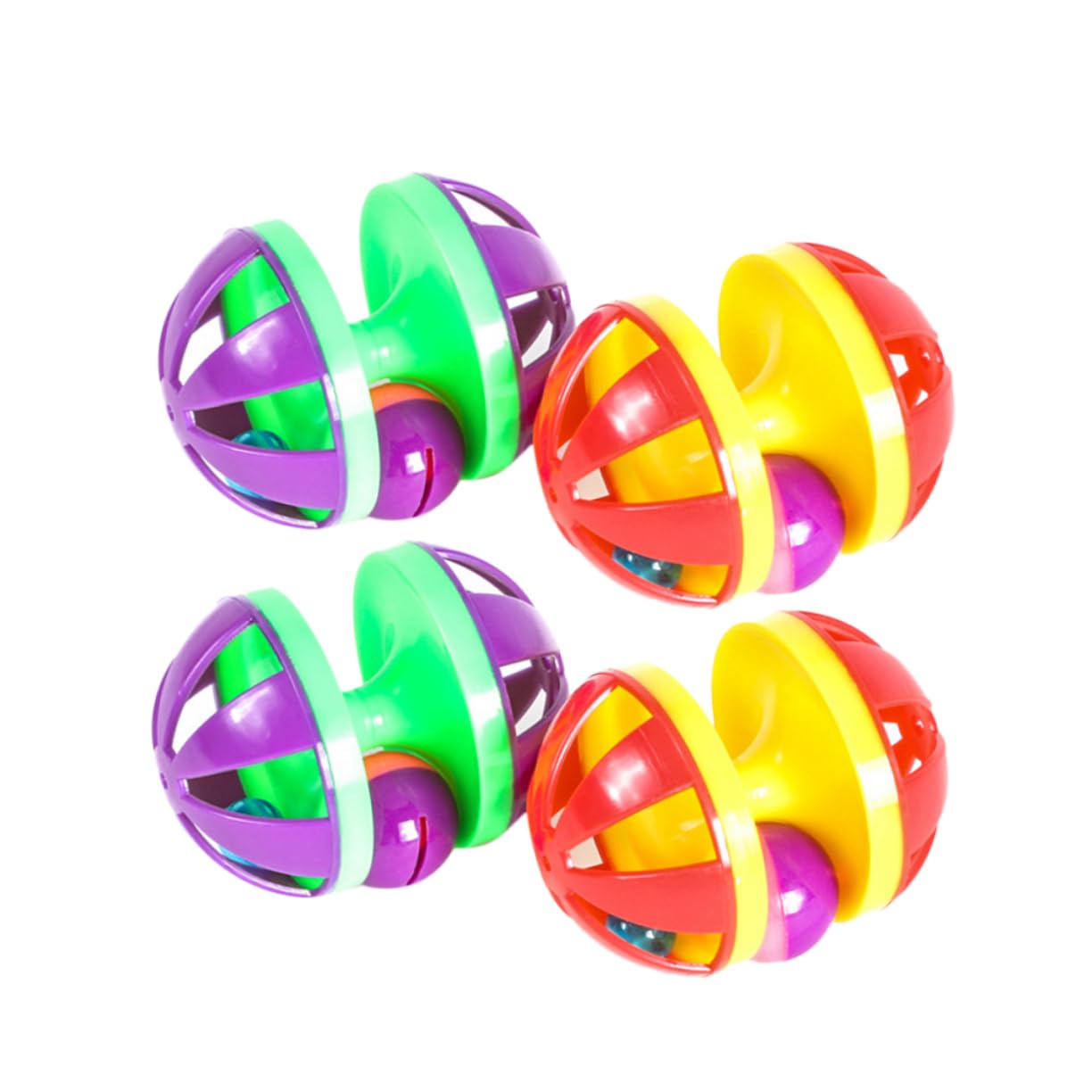 Toddmomy 12piezas Juguetes Interactivos para Gatos De Plástico Cascabel Coloridas y Divertidas para Compañía De Mascotas