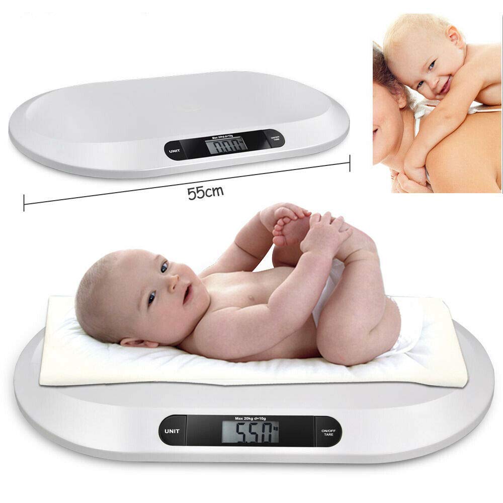 Babywaage, Digital Kinderwaage Batterien Tierwaage Kleintierwaage Baby bis 20kg Waage, mit 3 Wiegemodi (kg/oz/lb)