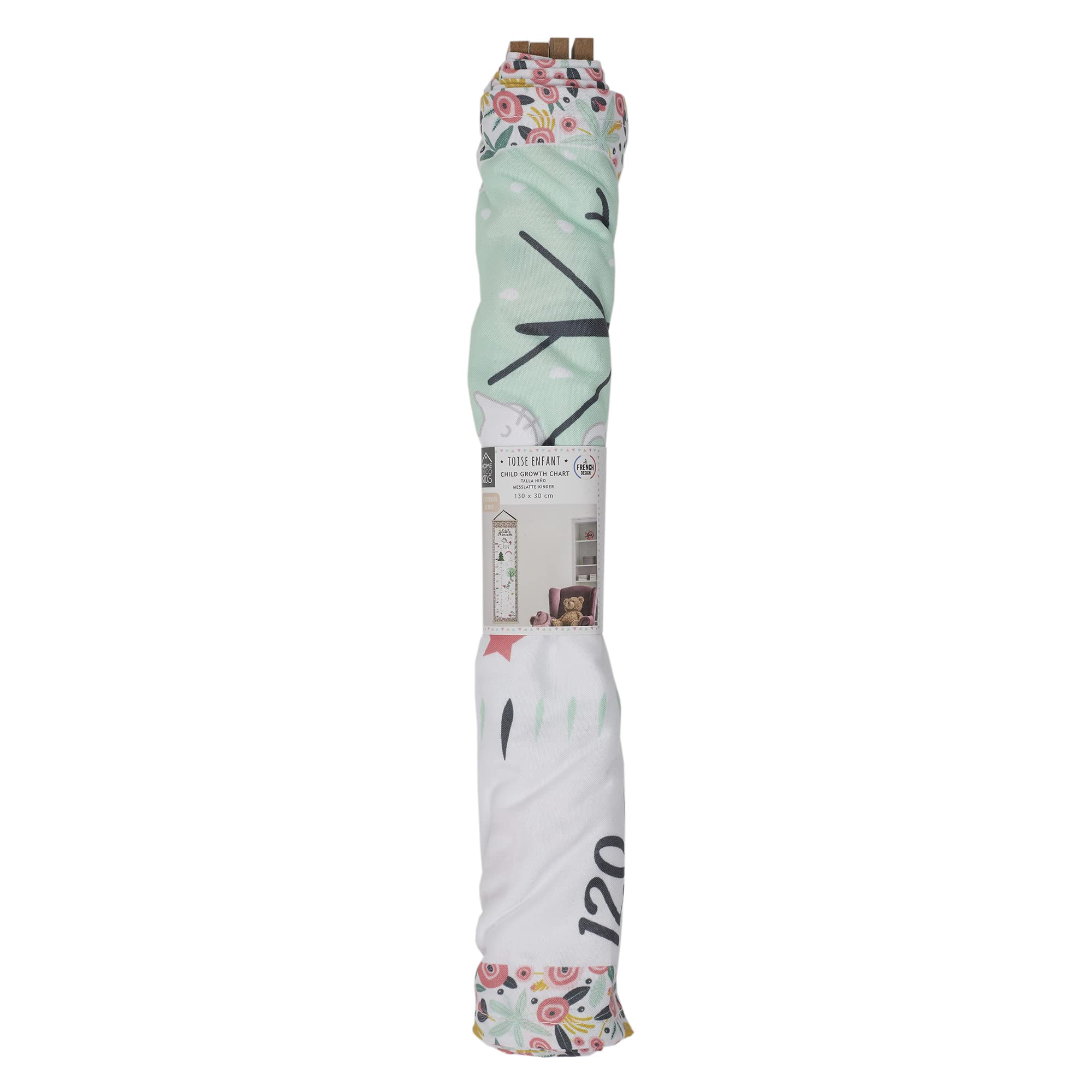 Toise Murale Décorative Pour Enfant – En Tissu Et Bois, 147 Cm | Suivi De Croissance Ludique | Décoration Chambre Garçon Ou Fille | Home Deco Kids