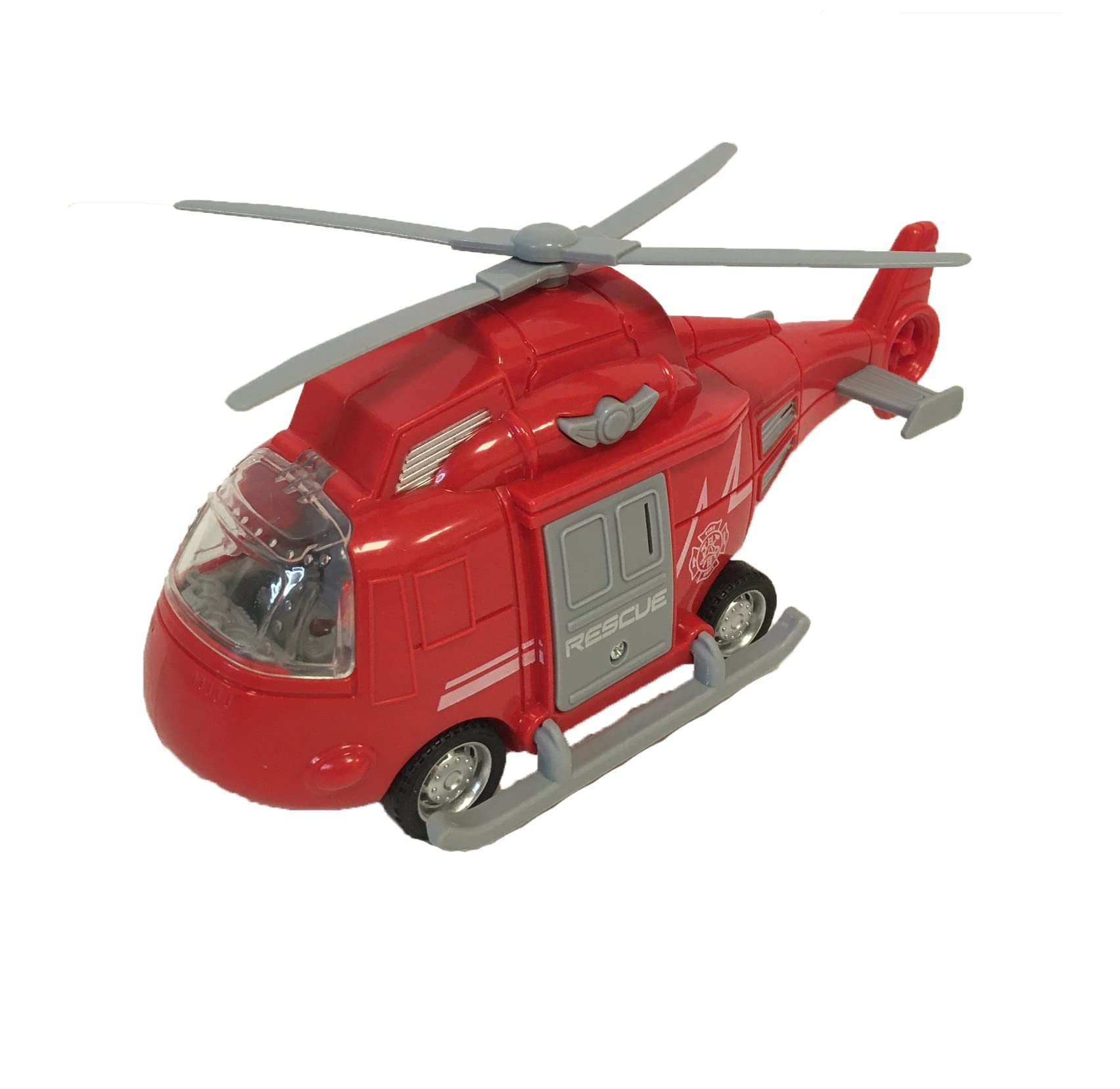 Elicottero Aereo Giocattolo con Luci e Suoni Movimento a Frizione Elicottero Soccorso Polizia Pompieri Aereo Giocattolo con Ruote Ambulanza Pronto Intervento Aereoplano Jumbo Jet Giocattolo con Luci