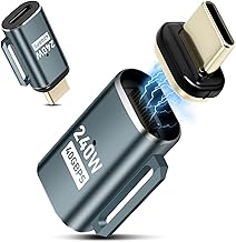 2 Pack USB C Magnetic Adapter, 24 Pin USB 4 Male to Female Adapter 240W 48V/5A 8k@60Hz Data Transfer 40Gbps Gray-Green