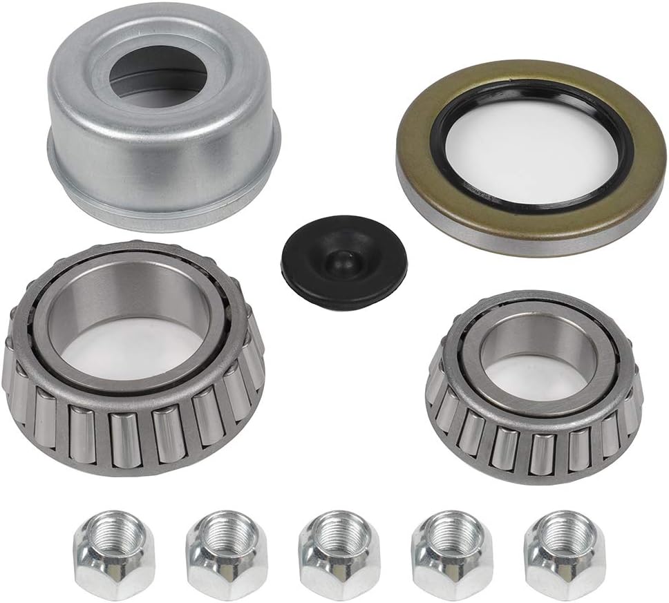 ECCPP Black Boat Trailer Brake Drum Hub Kit 10 x 2 1/4 5 Bolt 1 1/16 x 1 3/8 44649 x 68149 Fit for 3500lb