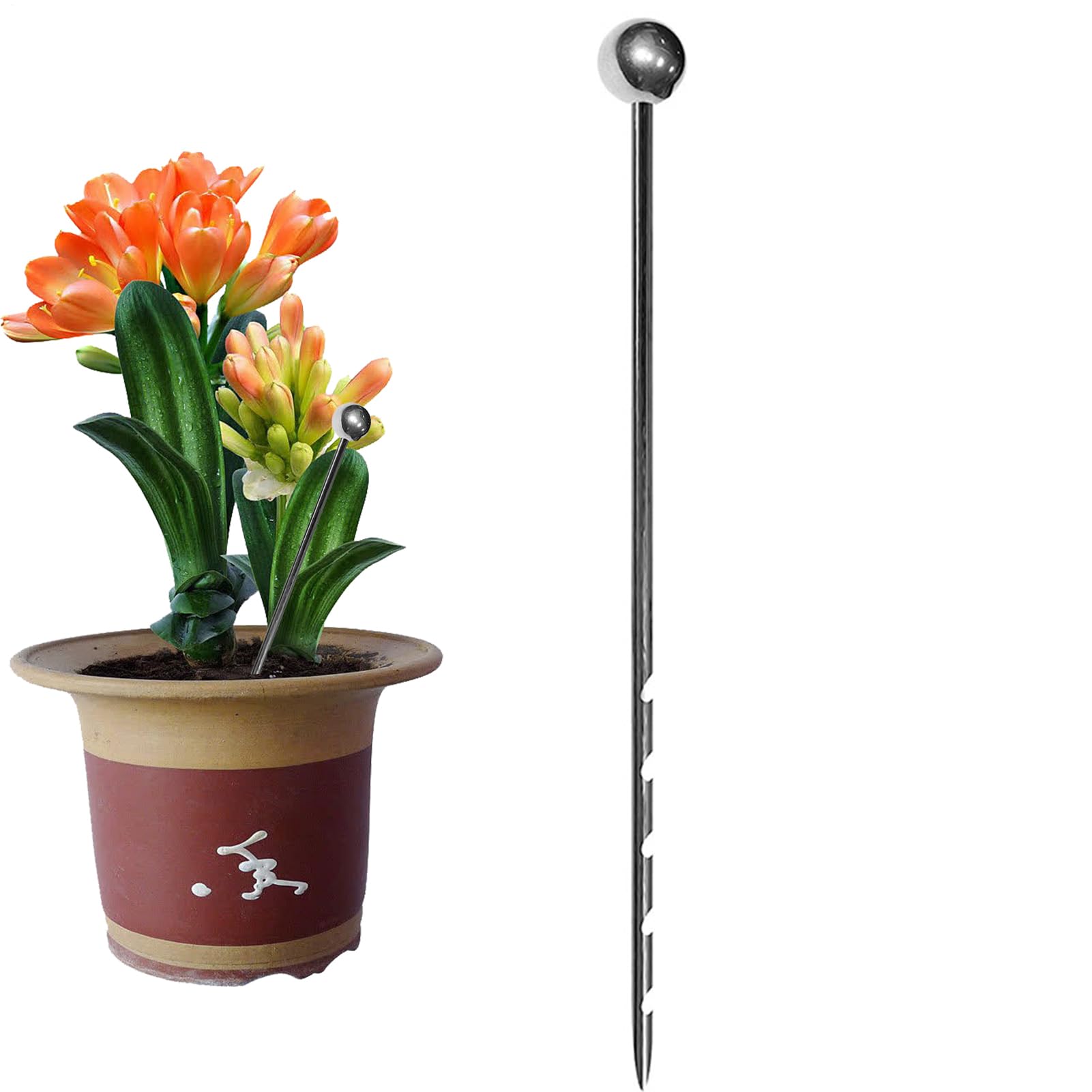Sonda per test del suolo, sonda per campionatore del suolo - Sonda per terreno in acciaio inossidabile da 14 pollici - Strumenti da giardinaggio per monitor con sonda, forniture portatili per piante p