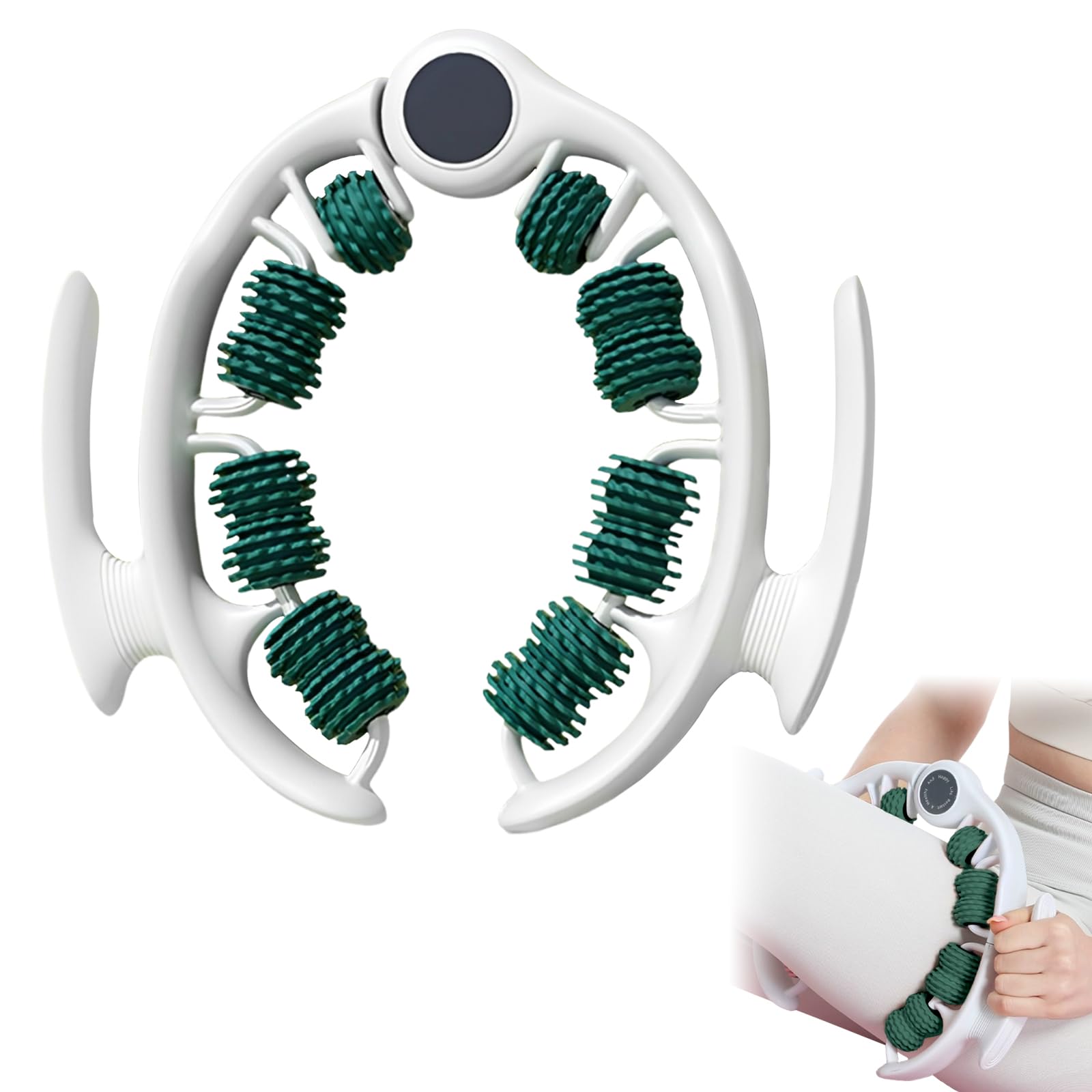 LORESJOY Cellulite Massager, 360° Cellulite Legs and Gluteos, Anti-Cellulite Massage Roller, Massage Aid for the Removal of Cellulite and Liquids, Removable. (Green)