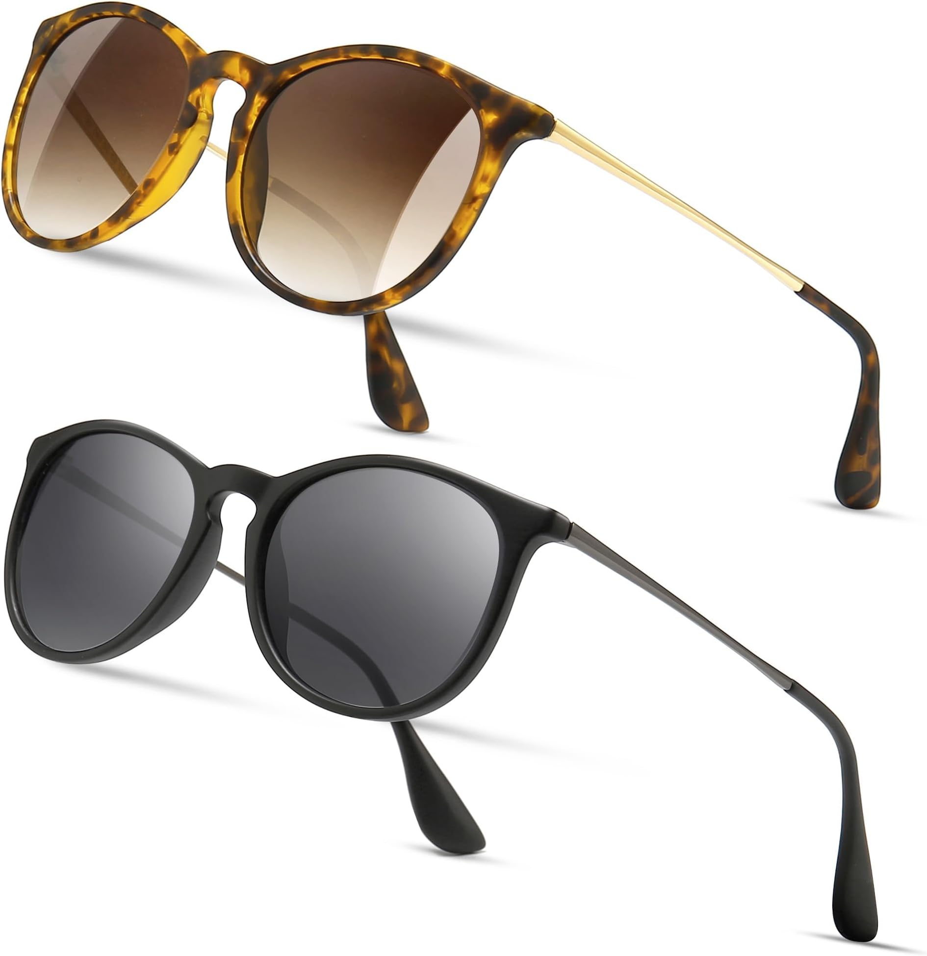 SUNGAIT Premium Vintage Round Sunglasses for Women Men Classic Retro Trendy Style