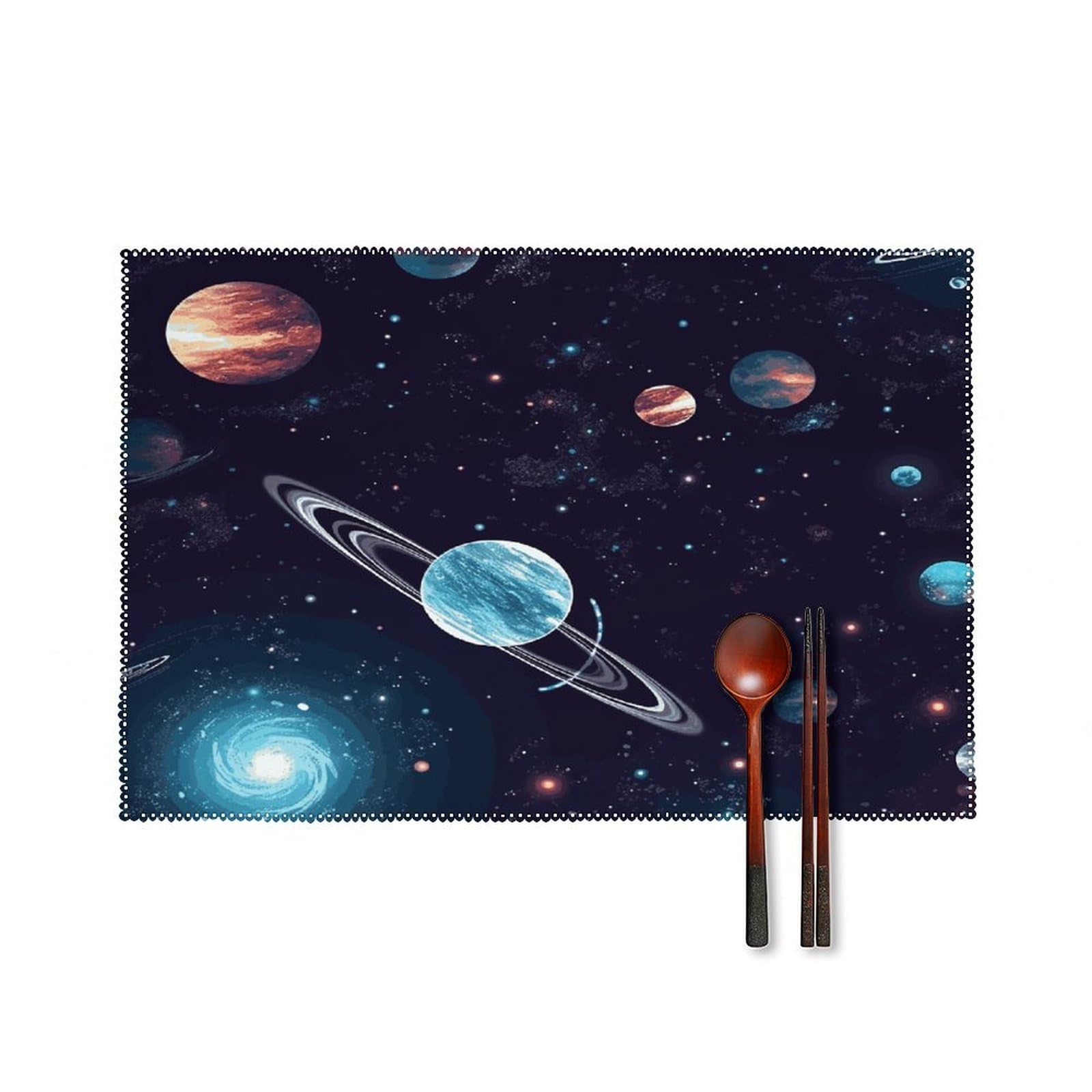 Fekiloot Style Galaxy Decor Placemats Set Of 6,Table Mat