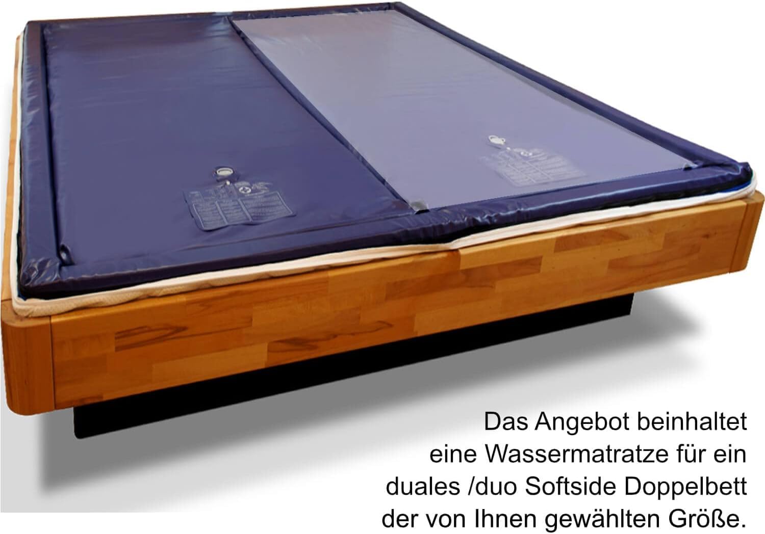 Traumreiter 1x Wasserbett Matratze Premium dual Wassermatratze 100x220 für 200x220 Softside I Wasserbettmatratze Wasserbettenmatratzen Wasserkern Water Bed Mattress MESAMOLL 2 (schwingt 3-4 Sek.)