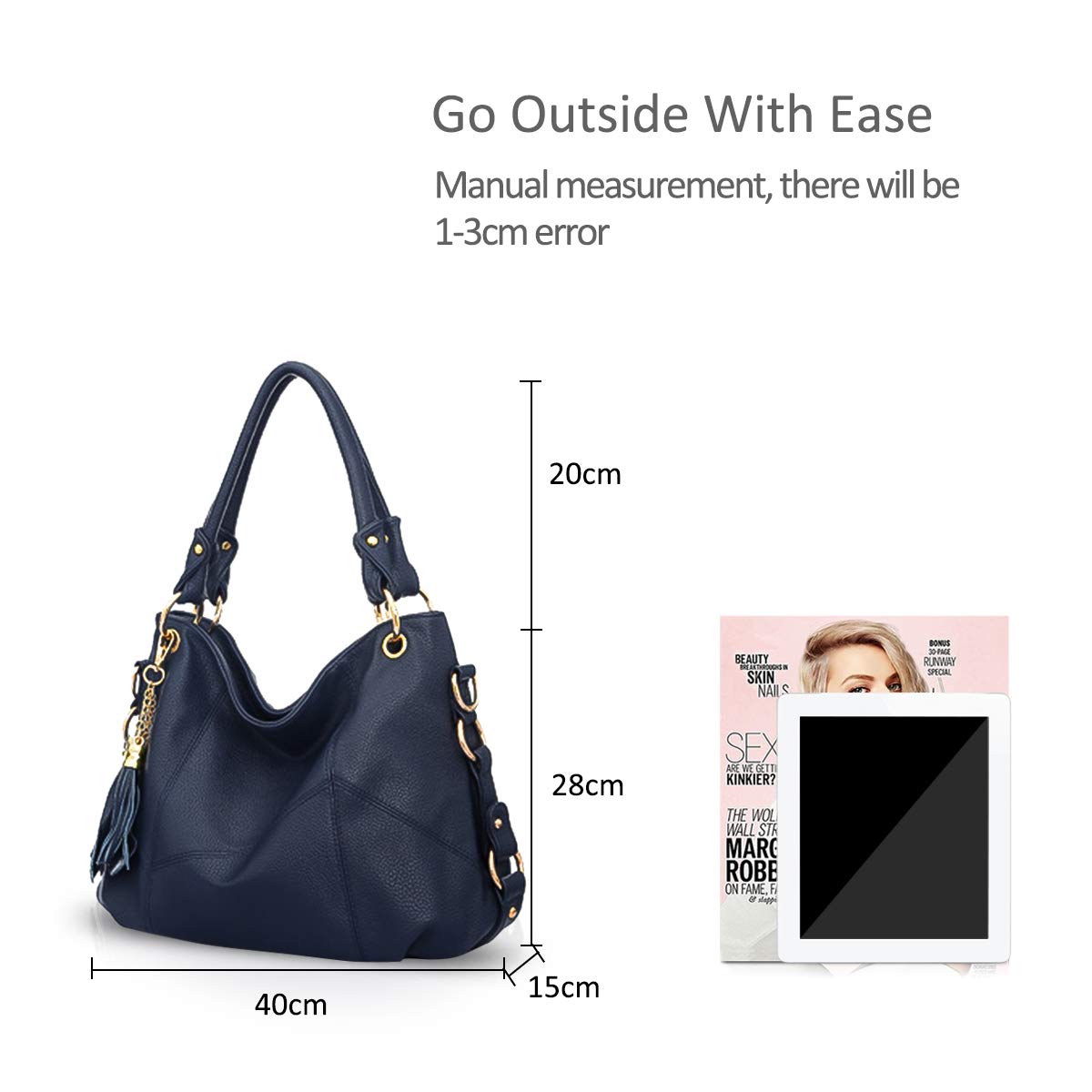 NICOLE & DORIS Bolso de Mano para Mujer Bolso de Mensajero Hobo Bolsos de Hombro de Cuero Suave Bolsos Cruzados Bolsos de asa Superior con Borla