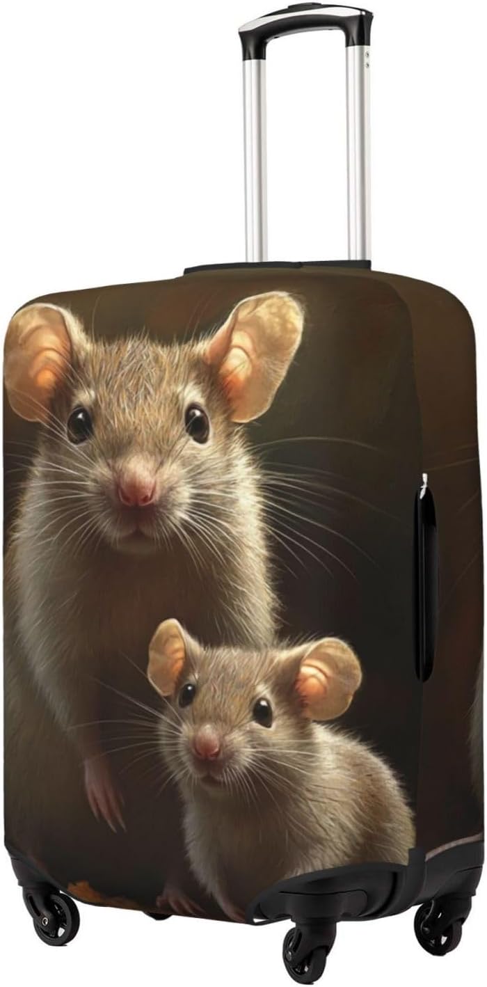 Luggage Cover Elastic Suitcase Cover Protector Mother and child rats Luggage Covers Travel Suitcase Covers Carry On Luggage Sleeve Suitcase Baggage Cover for Adult Travel