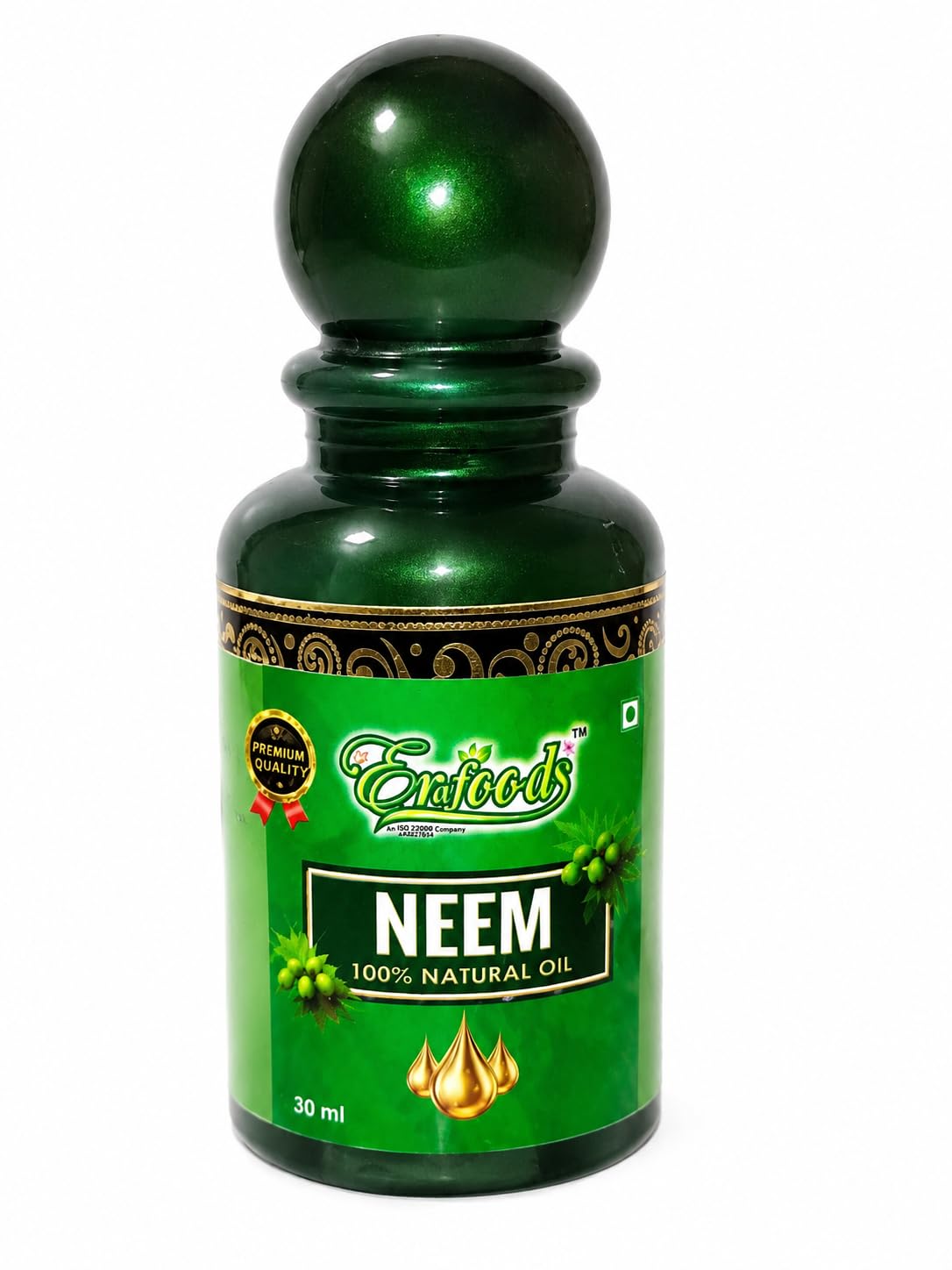 Erafoods Neem 100% Natural Oil, 30 ml | Pure Neem Oil, ISO 22000 Certified, Hair & Skin Care, Cold Pressed, Herbal Formula-image-23