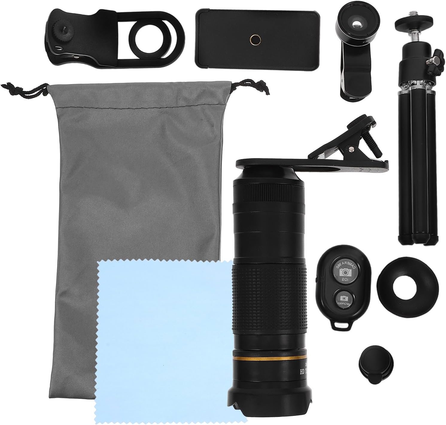 X Phone Telescope Lens for Smartphone and Bar Phone, Black Metal