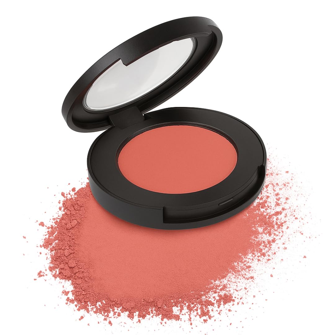 Mineral Blush - Salmon Rose 47 - Natural Minerals/Powder Blend for Radiant Glow and Supplement - Magic Finish Formula for Face, Cheeks and Palette. By Colour, Hollywood's Guru of Hue
