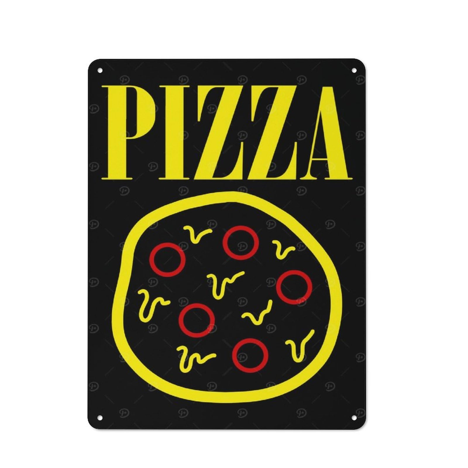 Junmoney Pizza Spirit Metal Sign 40X30cm With For Hallway Wall, Rustic Decor, For Furnishing A New Hallway With Rustic Decor
