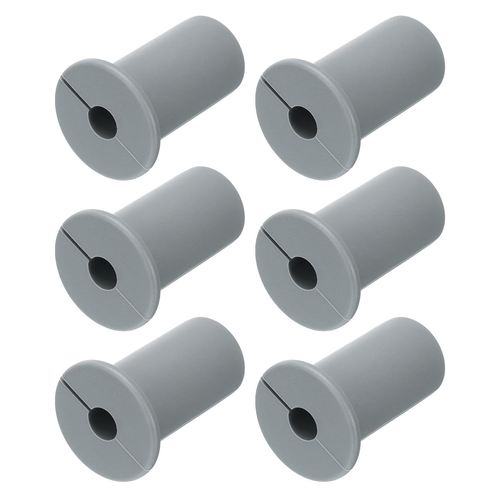 sourcing map 6Pcs Wall Grommets for Cables, 3/4"(19mm) Silicone Cable Wall Bushing Feed Through Cable Routing Kit with 7mm Hole Accessories Pass Through for Ethernet, Gray No Thread
