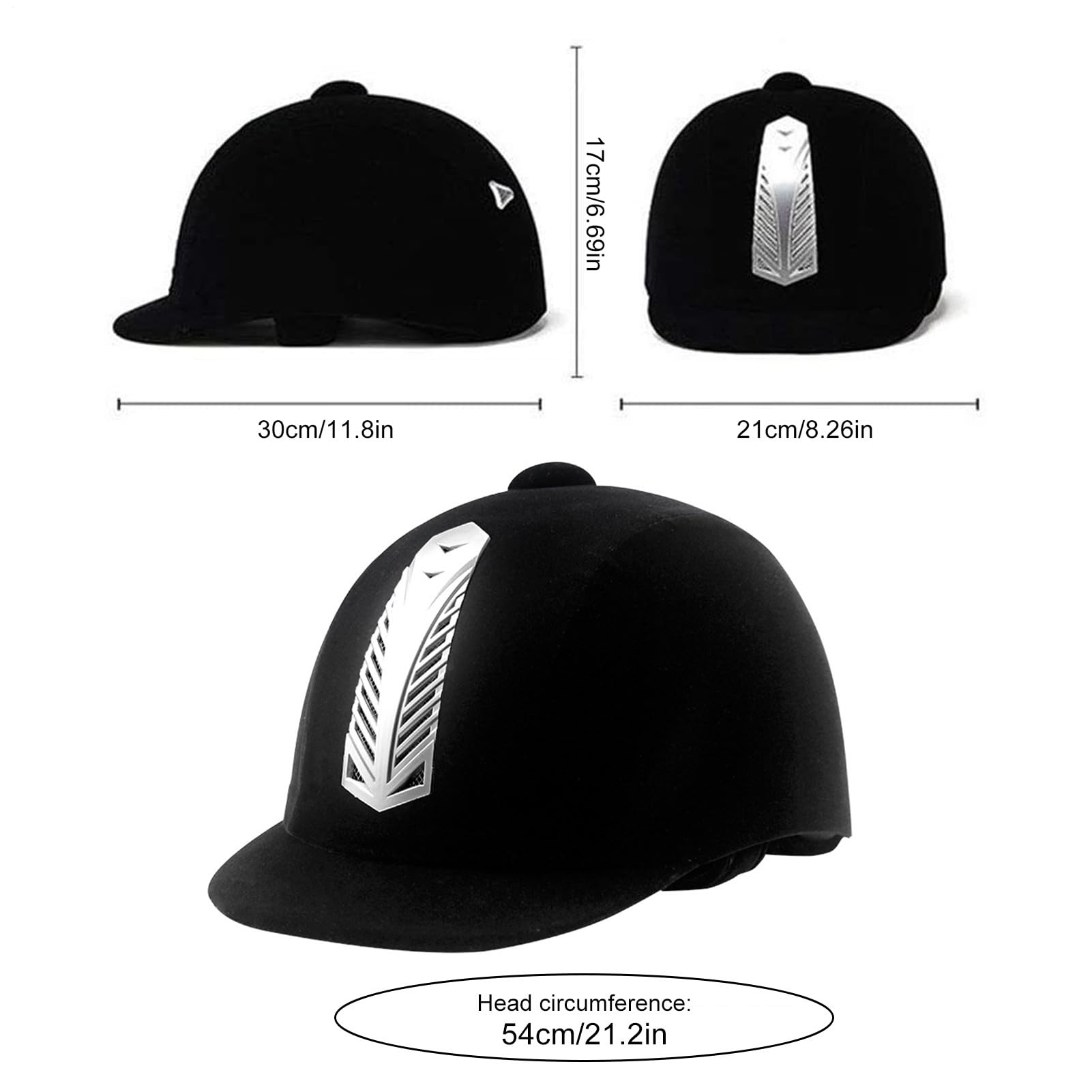 Helm Reithelm, Reiterhelm, Reithelm, Unisex, Atmungsaktiv, Weiche Polsterung, Schwarz 52-62cm