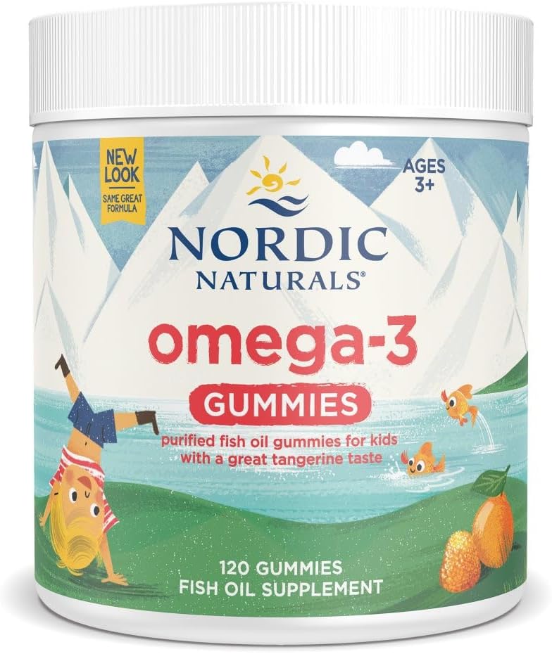 Nordic Naturals Nordic Omega-3 Gummies, Tangerine - 120 Gummies - 82 mg Total Omega-3s with EPA & DHA - Non-GMO - 60 Servings