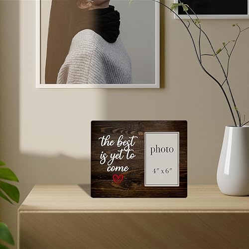 Miniatura 3 de Nurawo Regalos de boda para parejas, regalo para recién casados, marco de fotos de madera con lo mejor está por venir, marco de fotos de Mr & Mrs