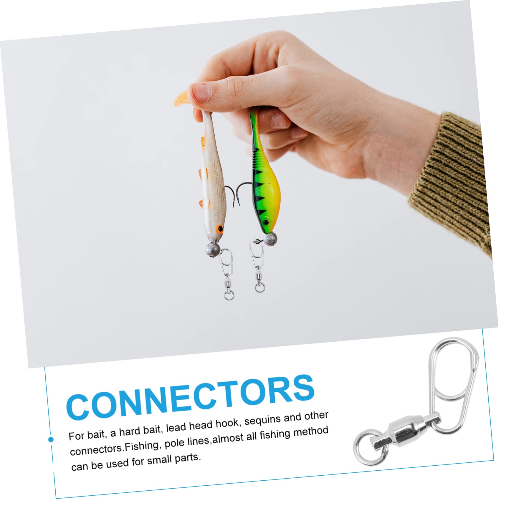 BESPORTBLE 90 Pezzi Connettore Ad Anello A Otto Figure Girelle A Scatto Attrezzatura Da Pesca Parti Di Pesca Canna Girevole A Scatto Esche Da D'Acqua Dolce Lenza Da Resistente
