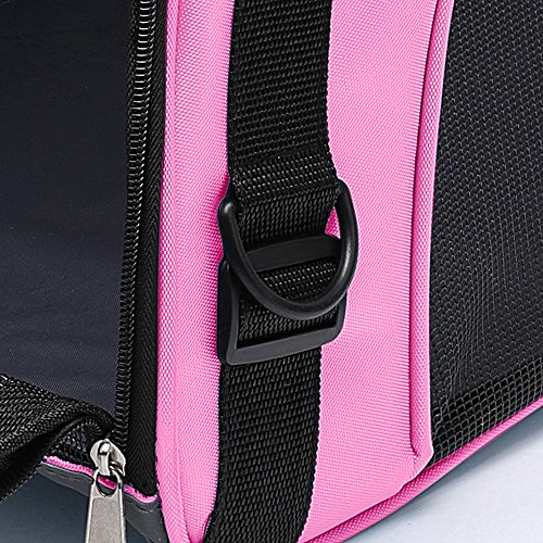 DONYER POWER Soft Sided Pet Carrier for Cats Comfort Airline Approved Under Seat Travel Tote Bag, with Mesh Top and Sides,PINK - Image 5