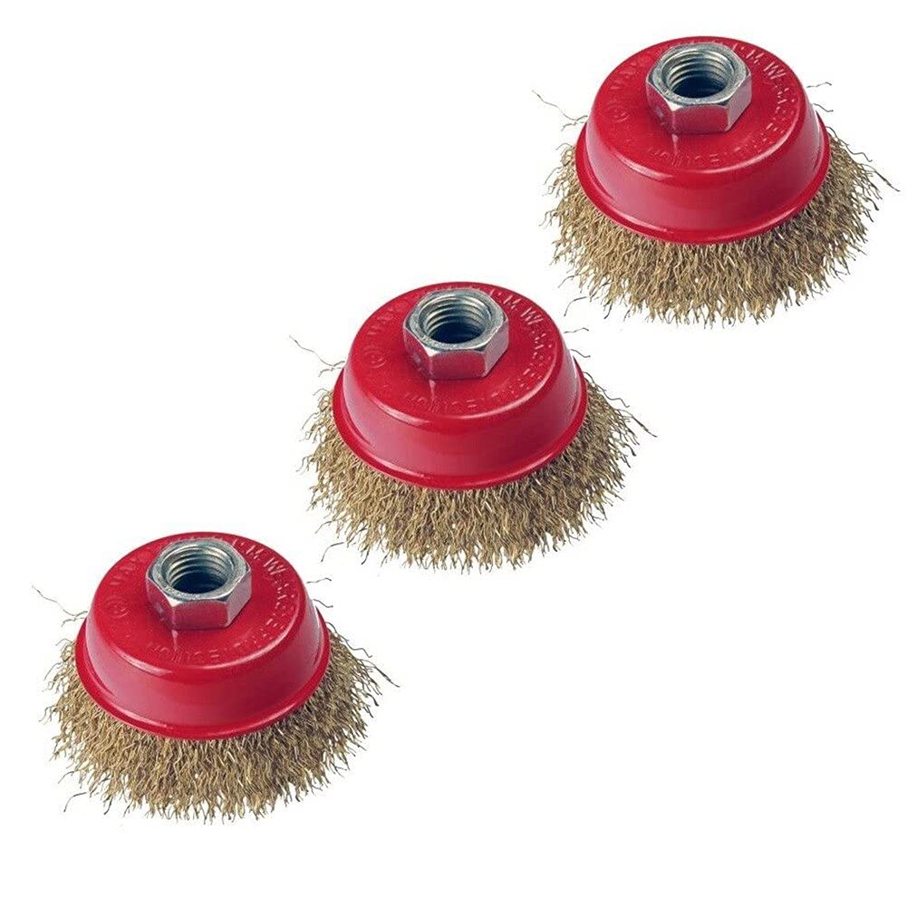 Szczotka druciana T-Shaped Brass Wire Brushes, for Drills Set,Polishing Metal Removing Paint Workshop Coated Steel