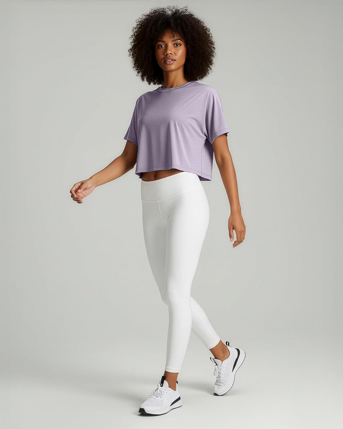 Real Essentials 5 Pack: Women's Dry-Fit Breeze Tech Crop Tops – Short Sleeve Athletic Workout, Yoga Tees (Available in Plus) - Image 4