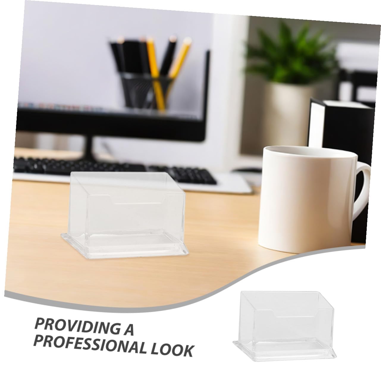 Vitrina para Tarjetas de Visita Transparente Abs 10 Piezas | Minimalista, Mantenimiento Sencillo, para Reuniones y Espacios Profesionales
