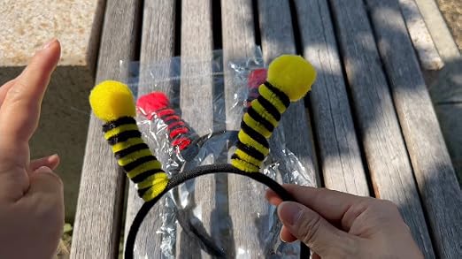 Bienen-Hummelflügel-Haarreifen Mit Bommeln – Karneval, Fasching, Mottoparty Accessoire