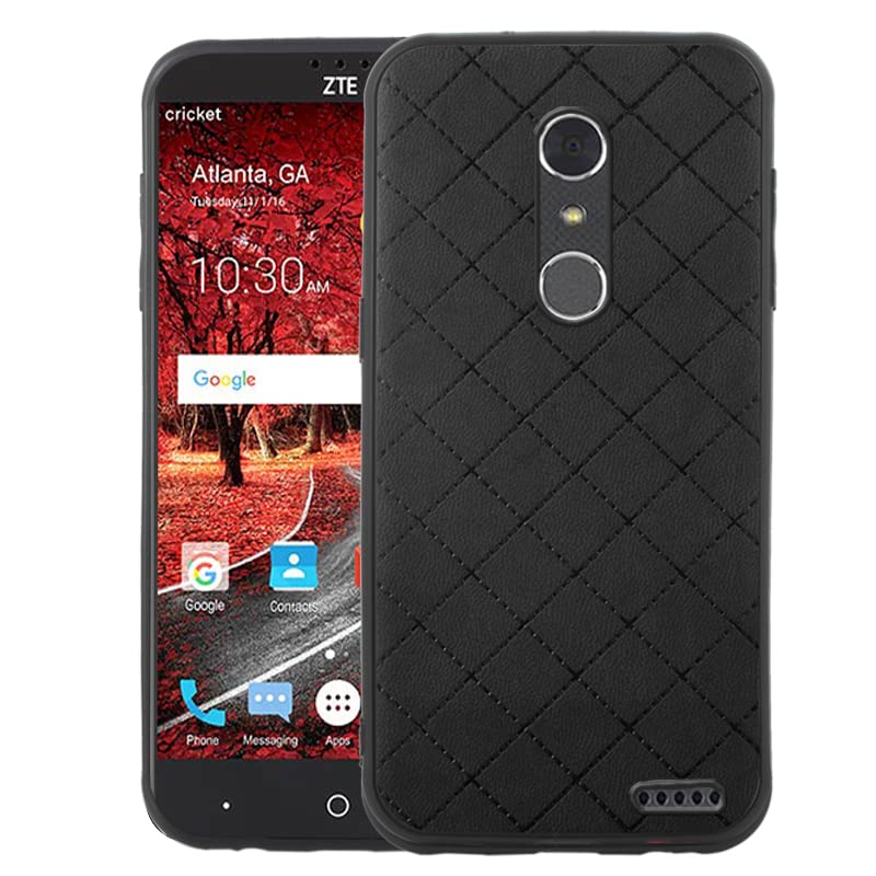 ELISORLICompatible with ZTE Grand X4 Z956/Blade Spark Z971 case Rugged Thin Slim Cell Accessories Anti-Slip Fit Rubber TPU Mobile Phone Protection Full Body Cover for ZMAX One Z719DL Women Men Black