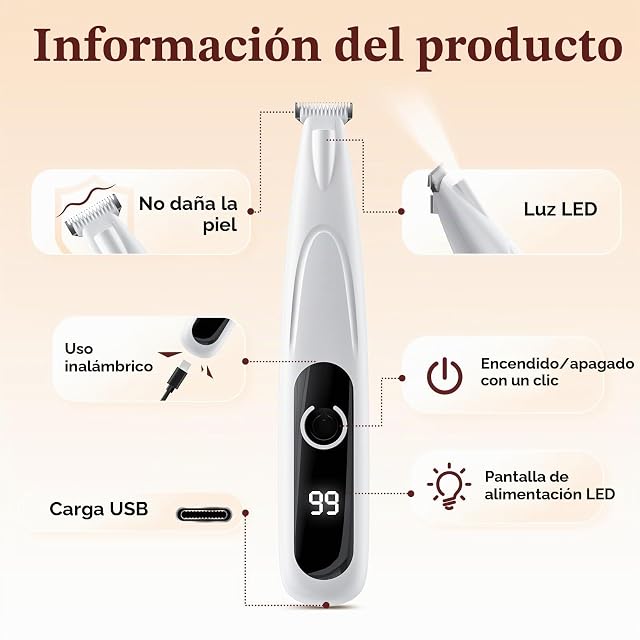 Foto 3 de 8 de GlasFlength Cortapelos para Perros con Luz LED
