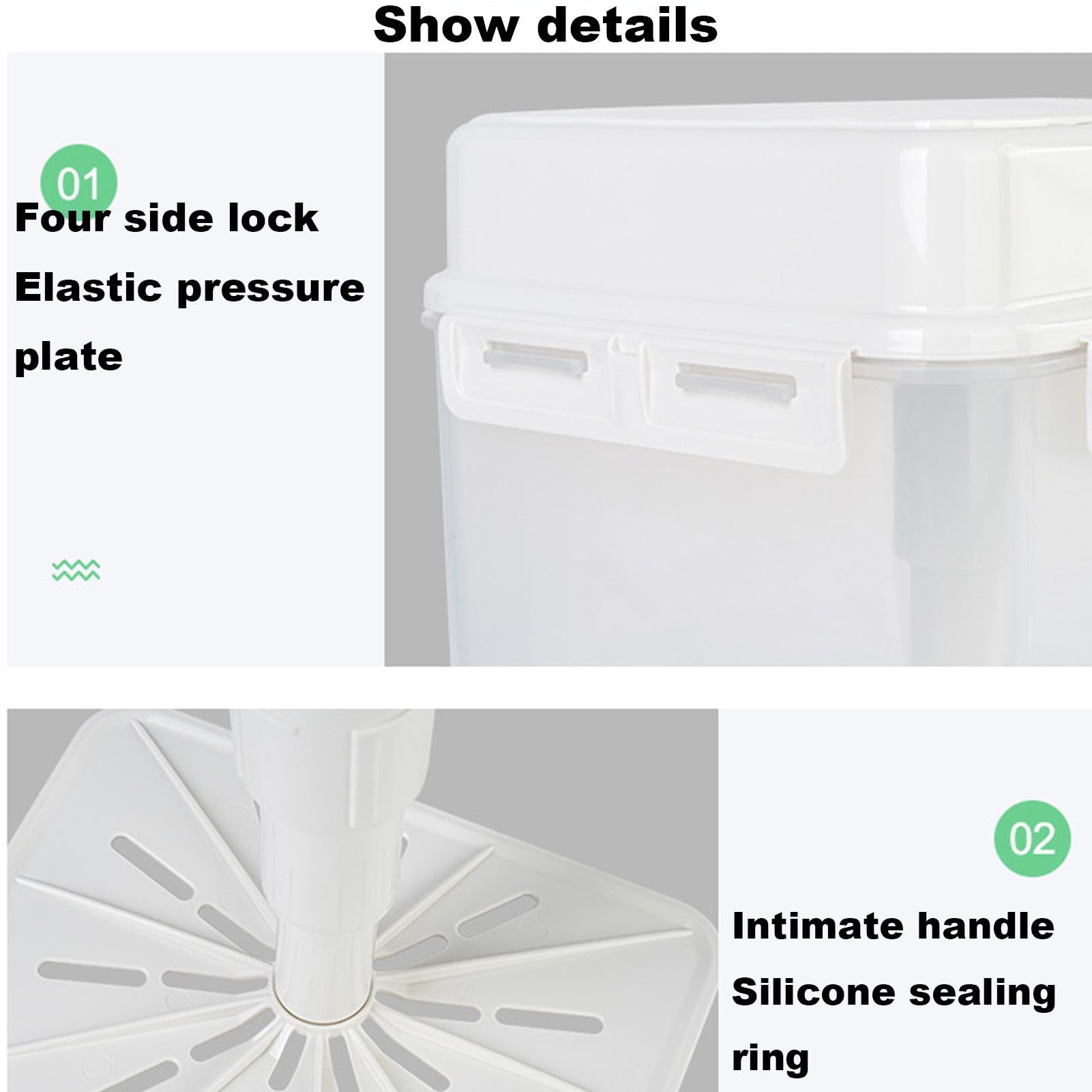 Container – Récipient hermétique pour cornichons de 4/5 l, récipient de rangement hermétique | Récipient de rangement à transparent avec poignée et couvercle, joint pour