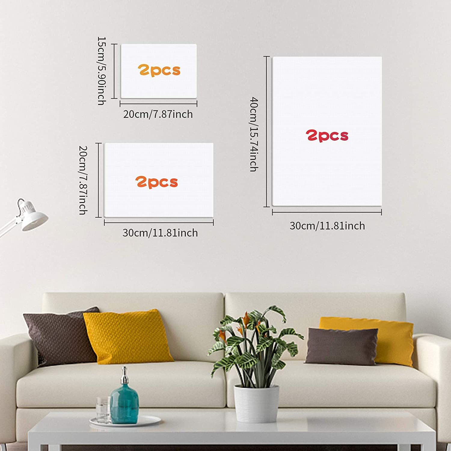 Tele Per Dipingere, 6 PCS Art, Tela Bianca, Dimensioni Assortite, Telaio Barella Acrilico Pittura Ad Olio Tavola 100% Cotone Pannelli Di Tela.