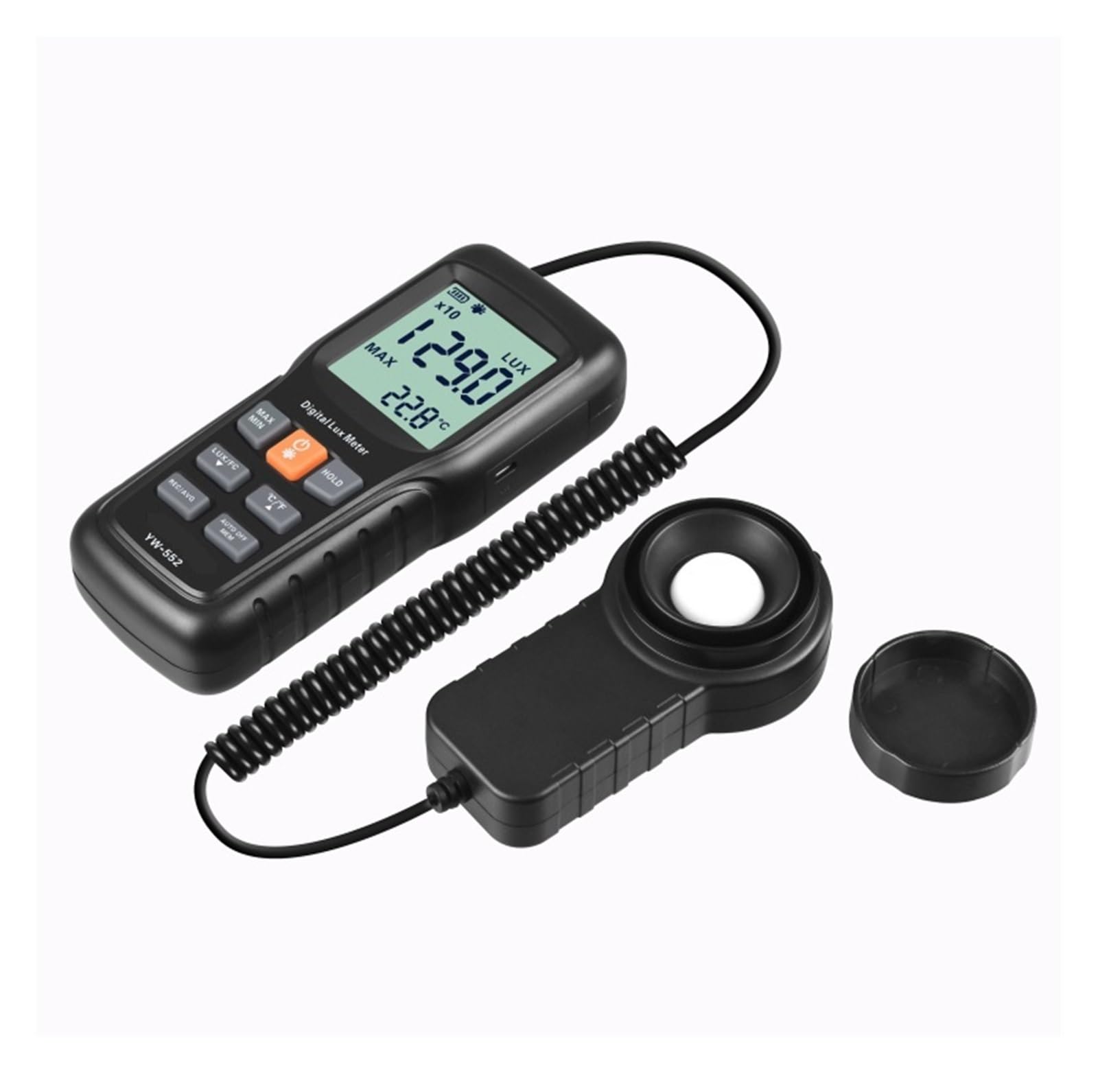 Espectrofotómetro, Medidor De Luz Iluminancia LED Profesional Luxómetro Retención Rango Automático Con Prueba Temperatura
