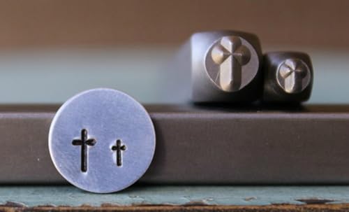 (0.197 in y 0.118 in) Simple Cruz Religiosa Metal Punch Diseño 2 Sellos Set - Supply Guy - CH-144154